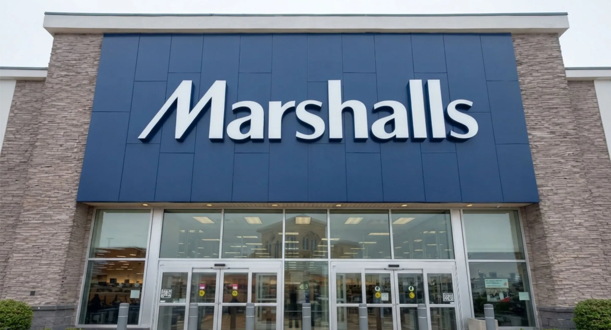 Marshalls storefront finished in aluminium composite cladding beneath the illuminated wordmark