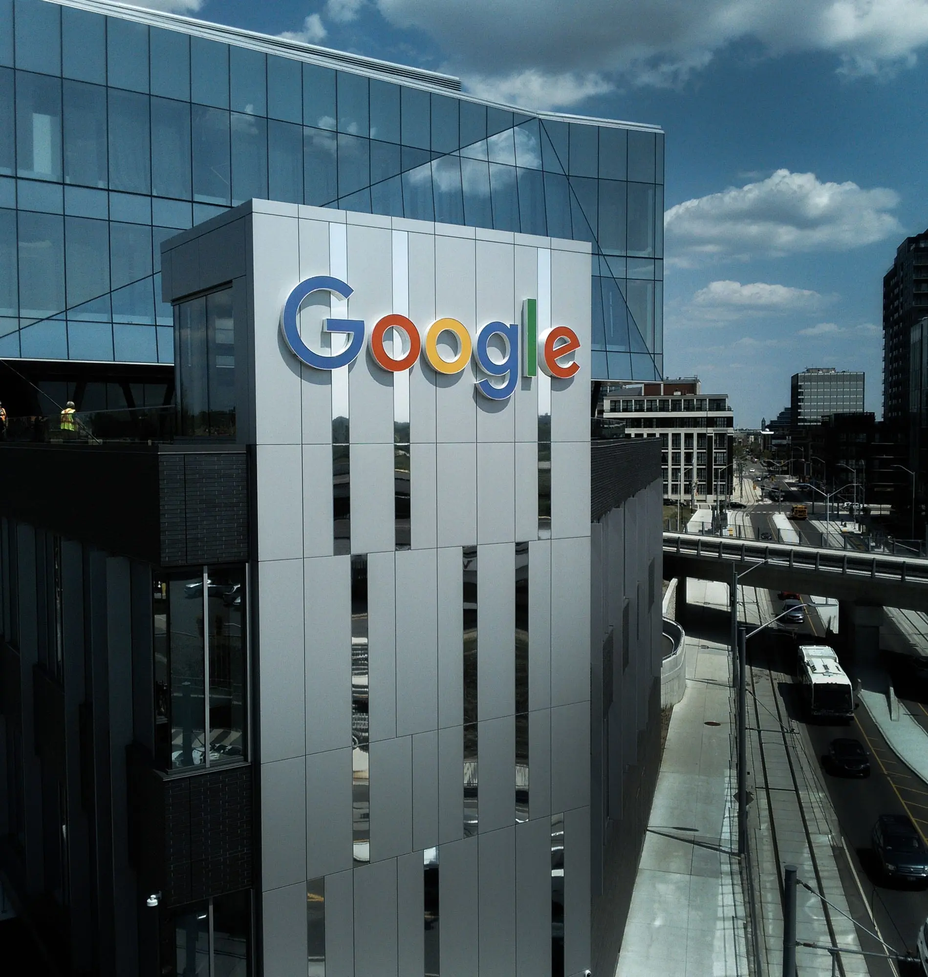 Google dimensional letters on a modern office building