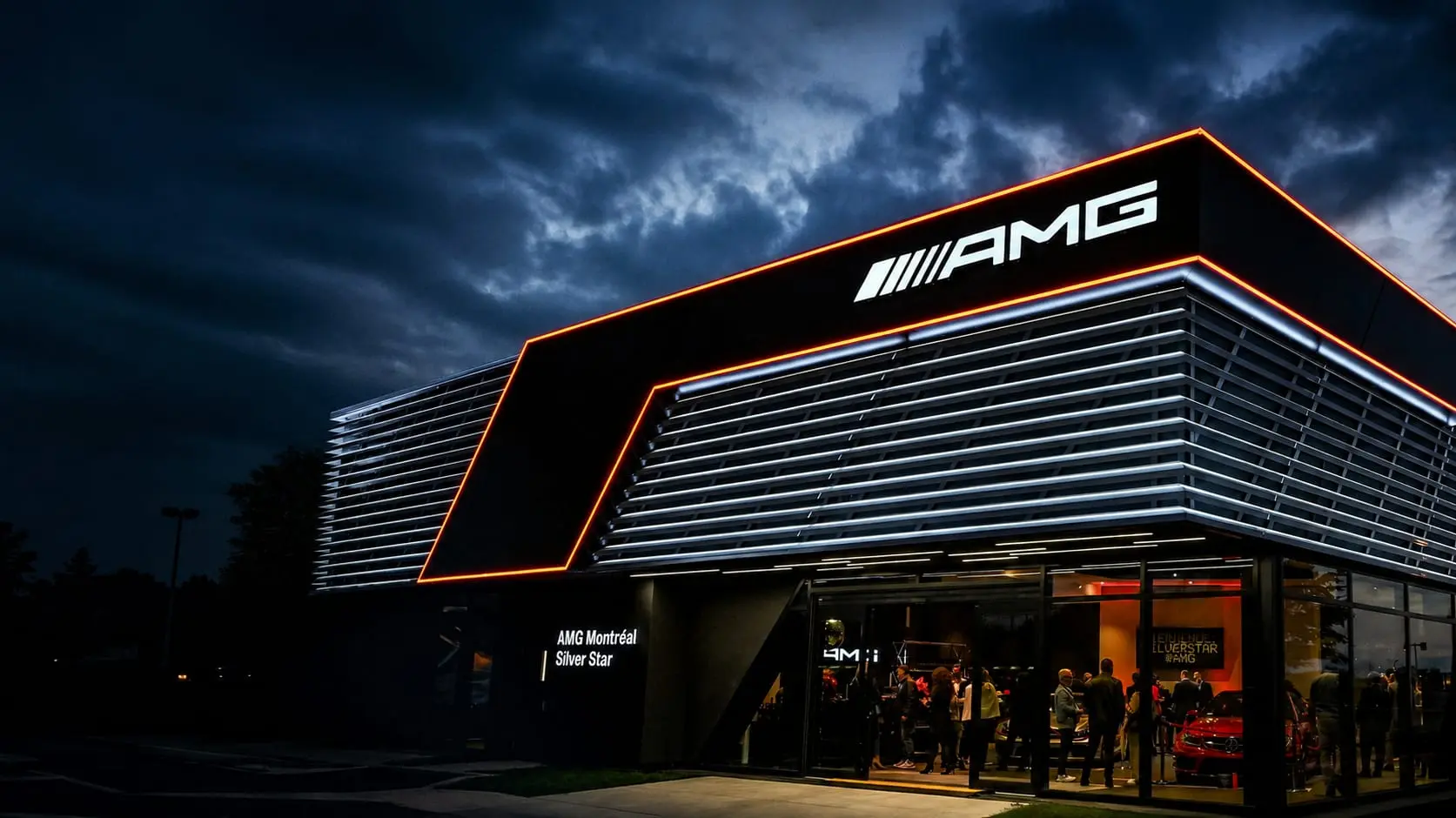 AMG brand centre with illuminated architectural lamella