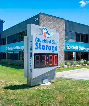 Bluebird Self Storage Mississauga GS — monument sign by Pride Visual Solutions