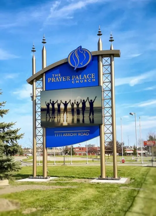 Prayerpalace Toronto PY — pylon sign by Pride Visual Solutions