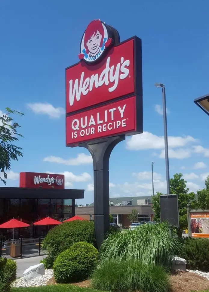 Wendys Woodstock PY — pylon sign by Pride Visual Solutions