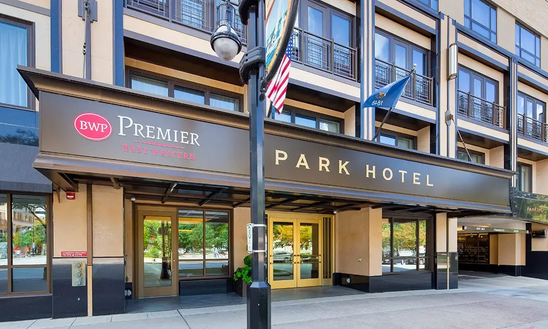 Entrance TO Park Hotel Downtown Madison — special signage project by Pride Visual Solutions